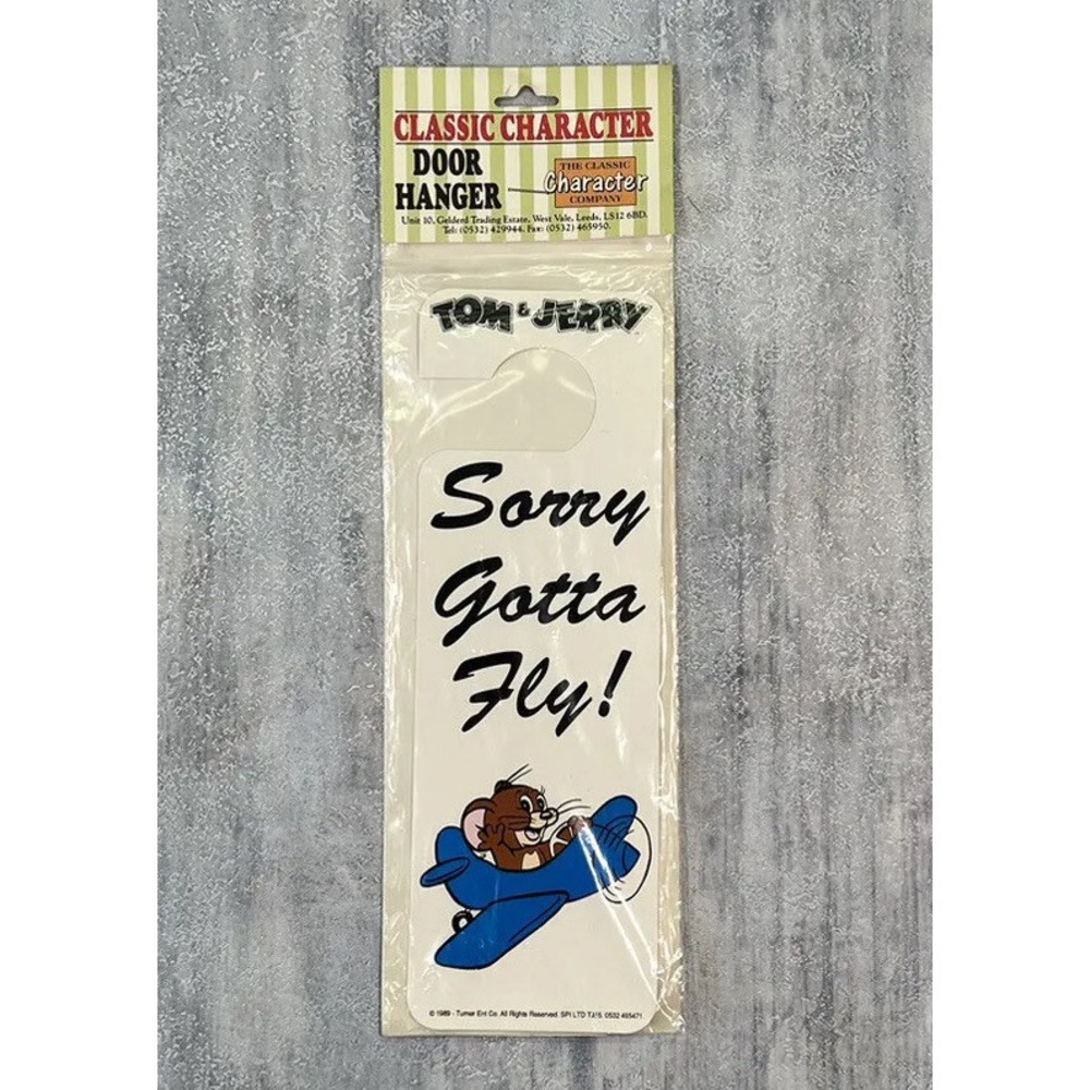 Tom And Jerry Do Not Disturb Classic Character Door Knob Hanger Sign 1989 VTG